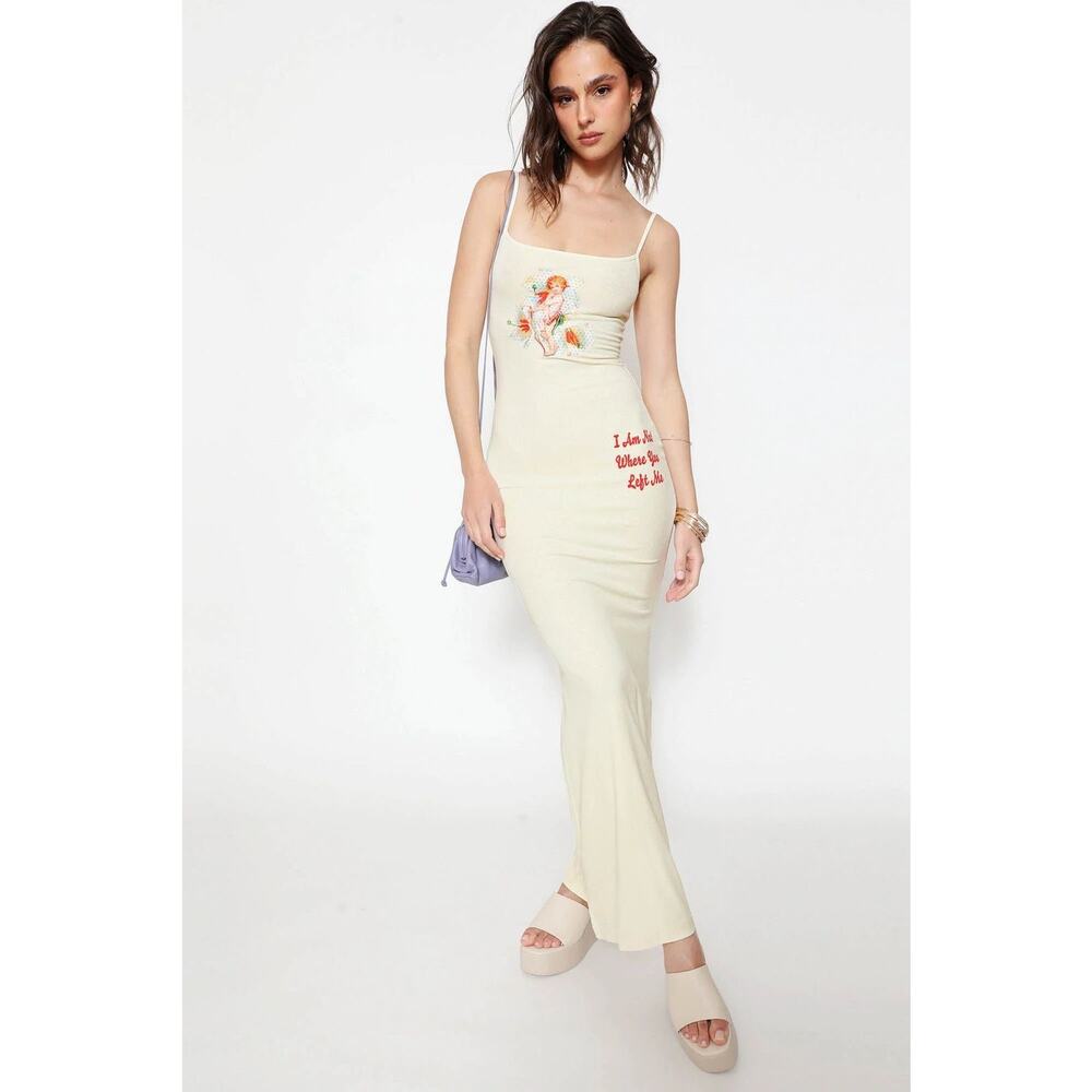 Boys Lie I Am Not Where You Left Me V2 Cream Midi Dress Size XXL‎ NWT